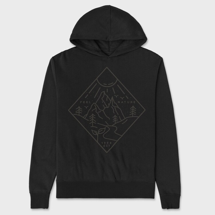 Nature Minimal Feel Nature, Unisex Men's Hoodie