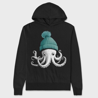 Octopus Winter Hat, Unisex Men's Hoodie