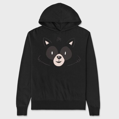 Unisex Men's Hoodie, Raccoon Face