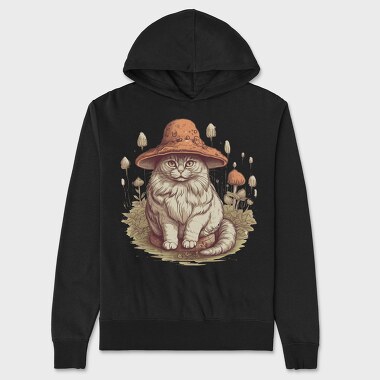 Mushroom Cat Hat, Унисекс Мъжко Суичър