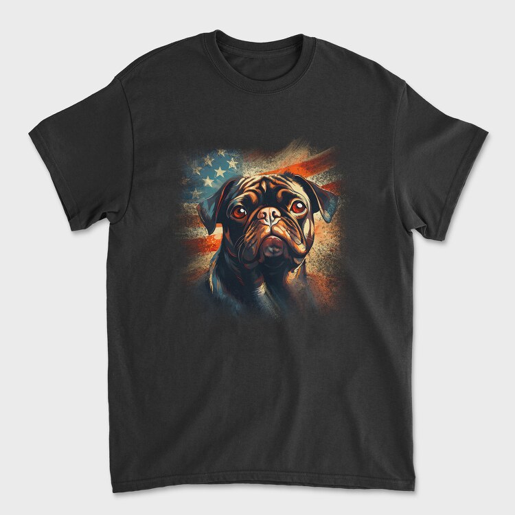 American Pug, Унисекс Мъжка Тениска