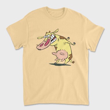 Cartoon Retro Cow and Chicken 1, Unisex Men's T-Shirt