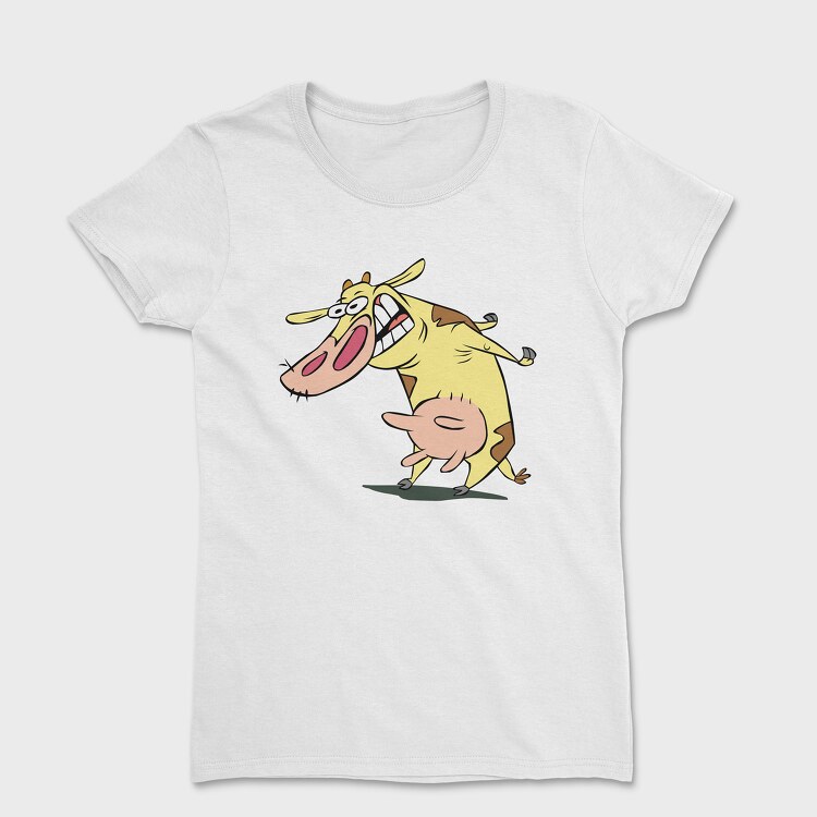 Cartoon Retro Cow and Chicken 1, Women's T-Shirt