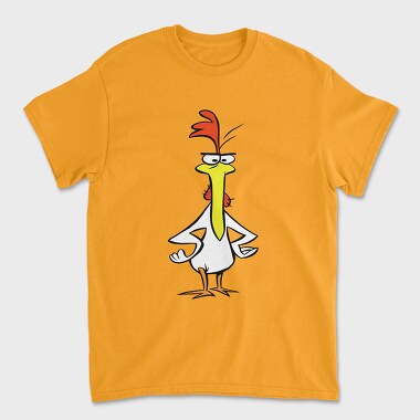 Cartoon Retro Cow and Chicken 6, Унисекс Мъжка Тениска