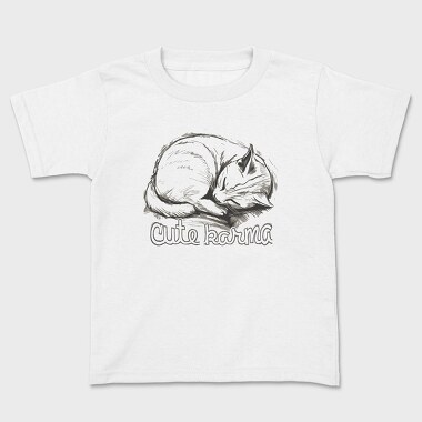 Cat Karma Sketch, Kids' T-Shirt