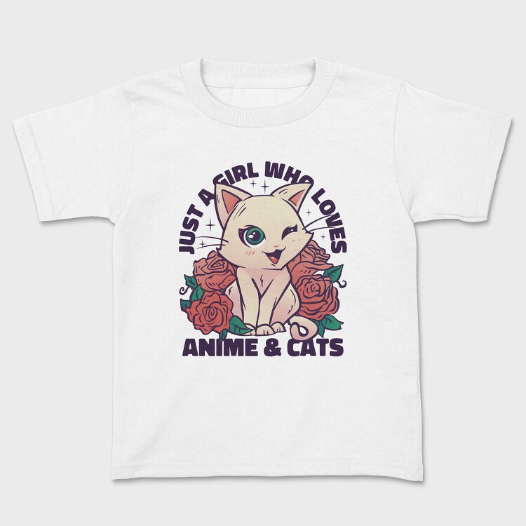Cat Kawaii Anime Quote, Kids' T-Shirt