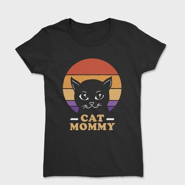 Cat Mommy Retro Sunset, Women's T-Shirt