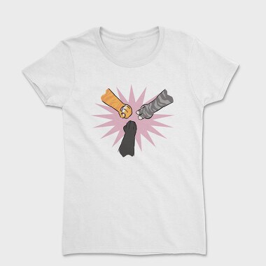 Cat Paws Playing Rock Paper Scissors, Women's T-Shirt