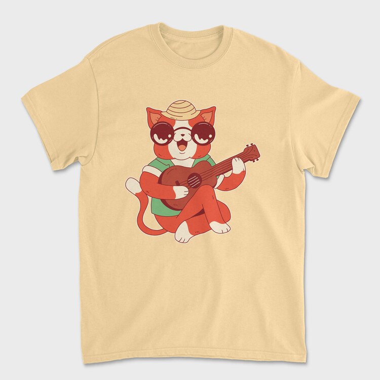 Cat Ukelele, Unisex Men's T-Shirt