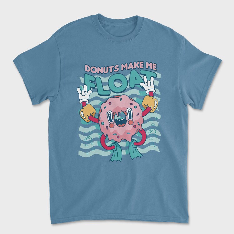 Donuts Make Me Float, Unisex Men's T-Shirt