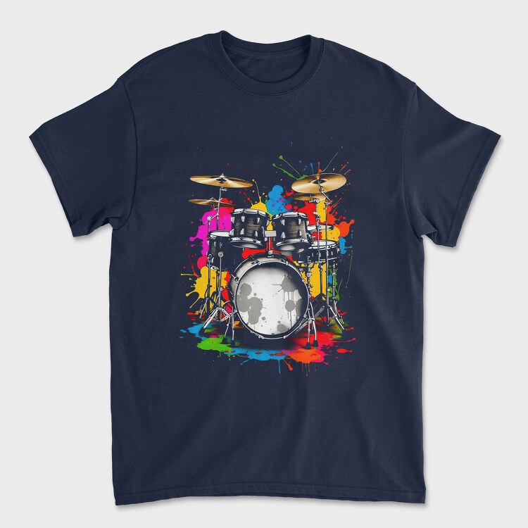 Drummer Set Colorful, Unisex Men's T-Shirt