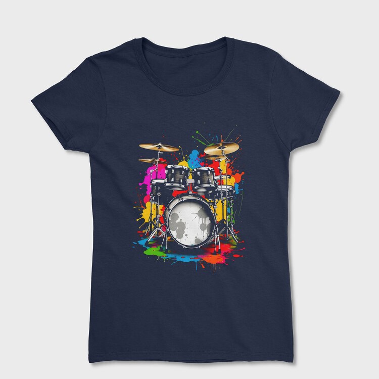 Drummer Set Colorful, Women's T-Shirt