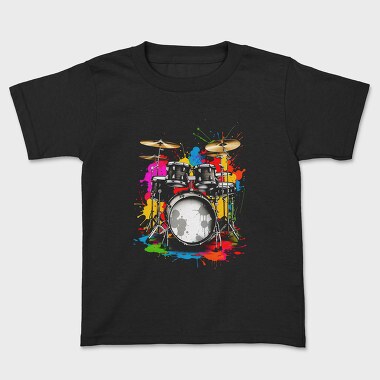 Drummer Set Colorful, Kids' T-Shirt