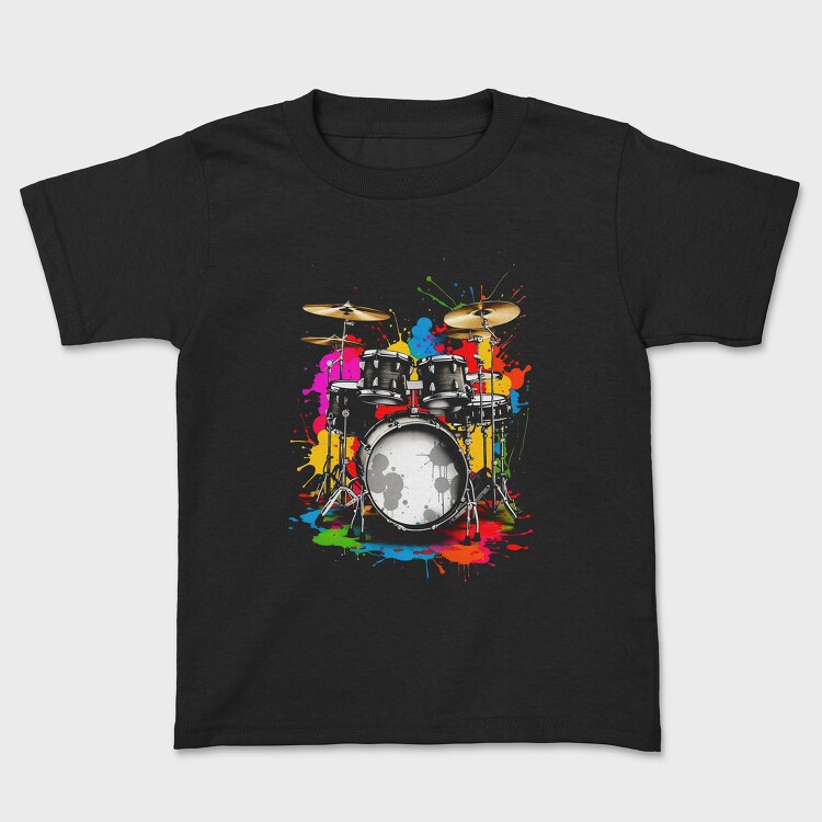 Drummer Set Colorful, Kids' T-Shirt