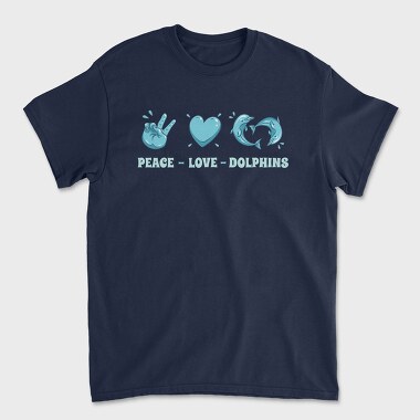 Heart Dolphin, Unisex Men's T-Shirt