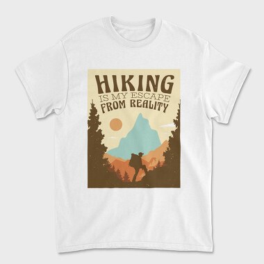 Унисекс Мъжка Тениска, Hiking Is My Escape From Reality