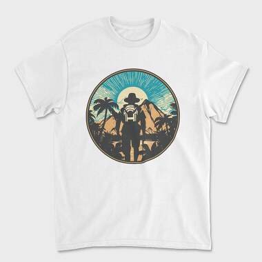 Hiking Palm Trees, Unisex Men's T-Shirt