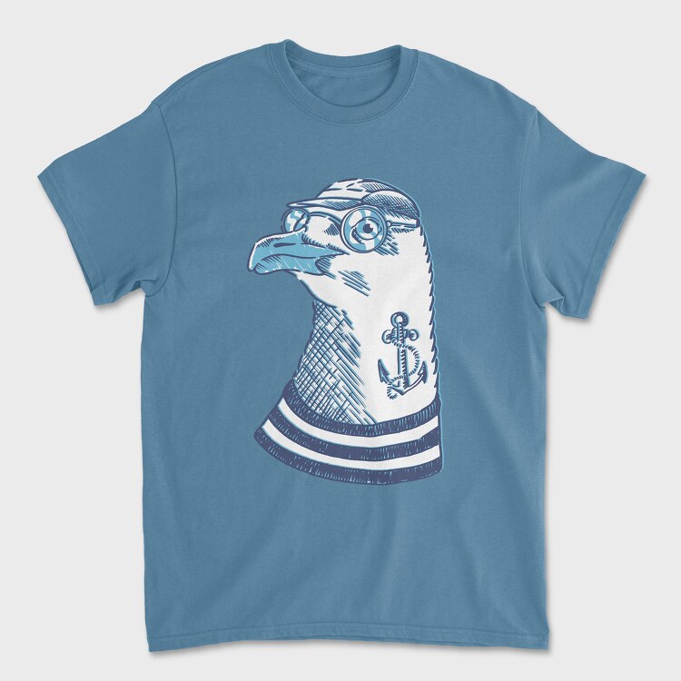Hipster Seagull, Unisex Men's T-Shirt