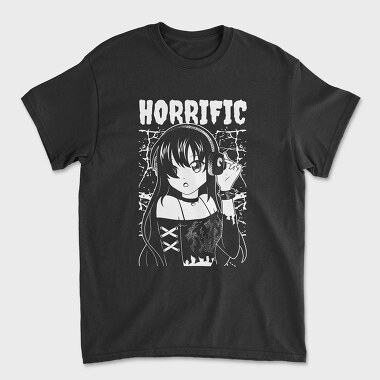 Horrific Dark Anime Girl, Unisex Men's T-Shirt