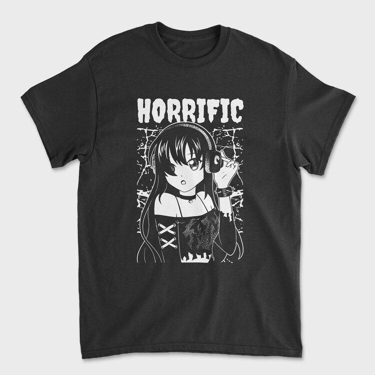 Horrific Dark Anime Girl, Unisex Men's T-Shirt