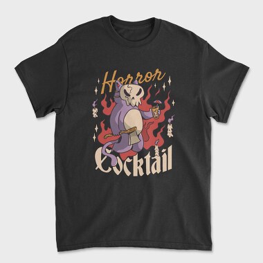 Horror Cocktail Cat, Unisex Men's T-Shirt