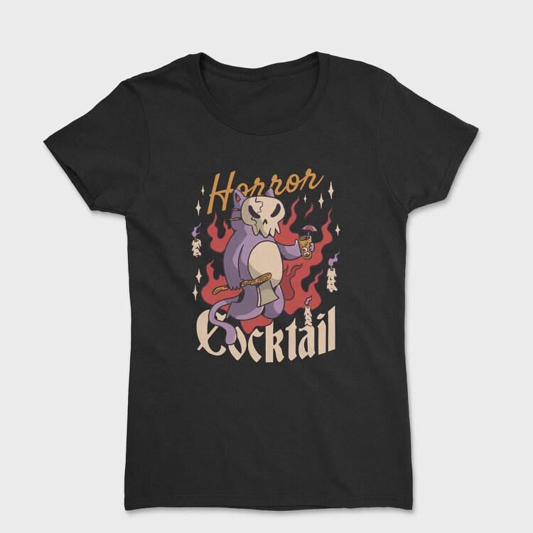 Horror Cocktail Cat, Дамска Тениска