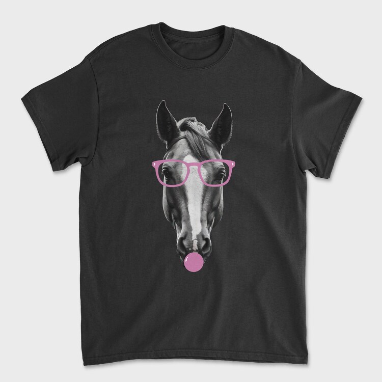 Horse Bubblegum Monochrome, Unisex Men's T-Shirt