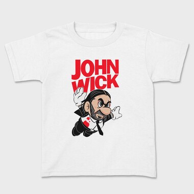 John Wick Mario, Kids' T-Shirt