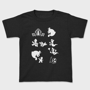 Luigis Mansion Stencil Silhouette, Kids' T-Shirt