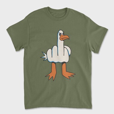 Middle Finger Seagull, Unisex Men's T-Shirt