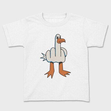 Middle Finger Seagull, Kids' T-Shirt