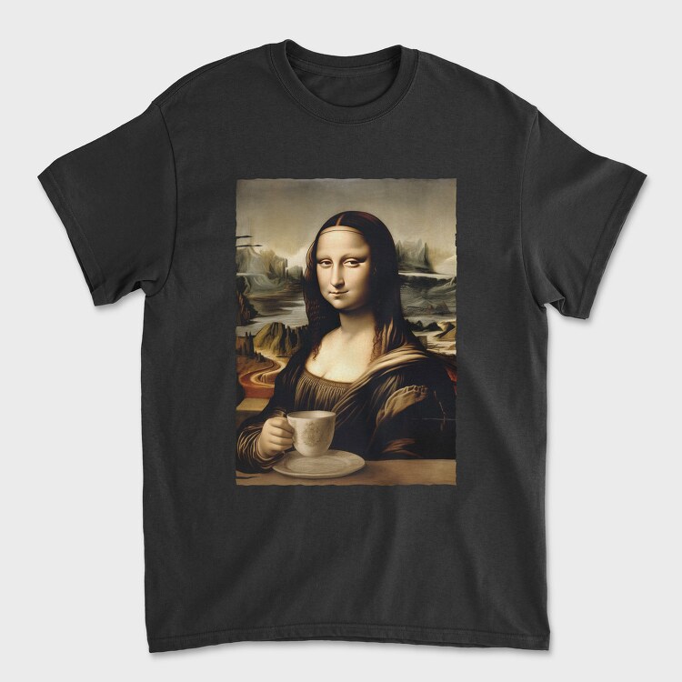 Monalisa Coffee, Unisex Men's T-Shirt