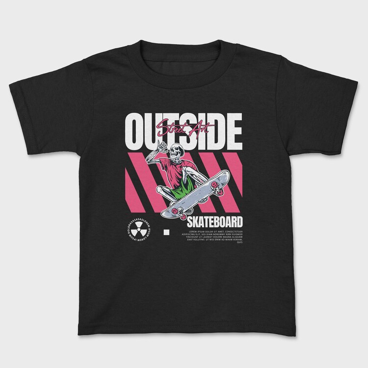 Outside Skateboard 1, Kids' T-Shirt