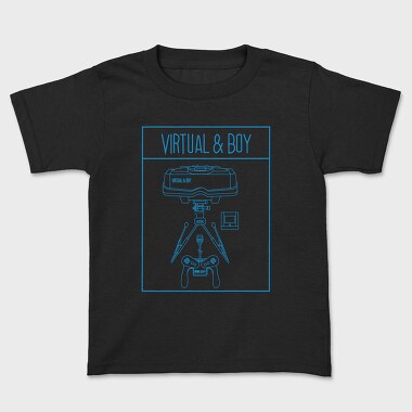 Retro Gaming Virtual And Boy, Kids' T-Shirt