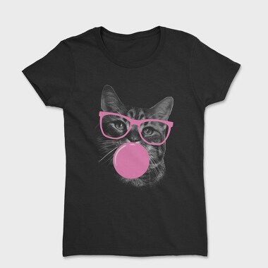 Sunglasses Cat Bubblegum Monochrome, Women's T-Shirt
