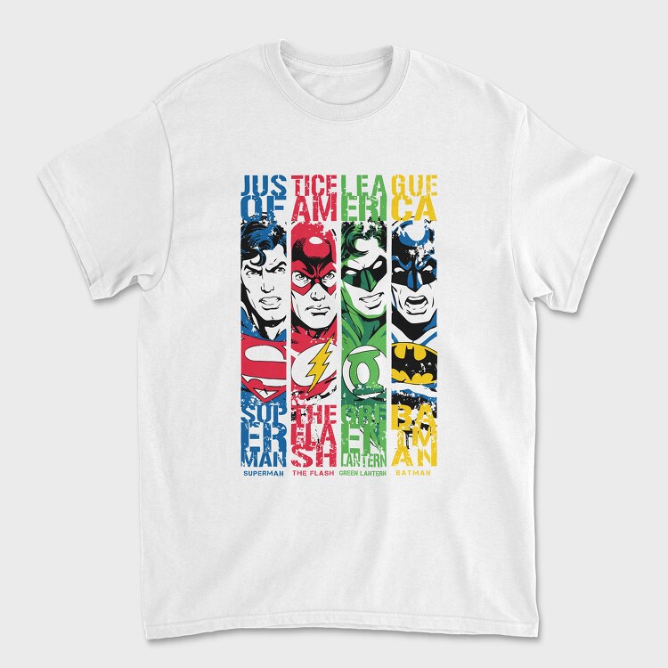 Superman the Flash Green Lanter Batman, Unisex Men's T-Shirt