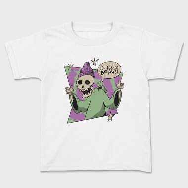 Supportive Skeleton Brave, Kids' T-Shirt