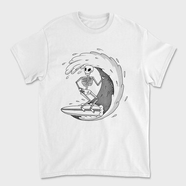 Surf Skeleton, Унисекс Мъжка Тениска