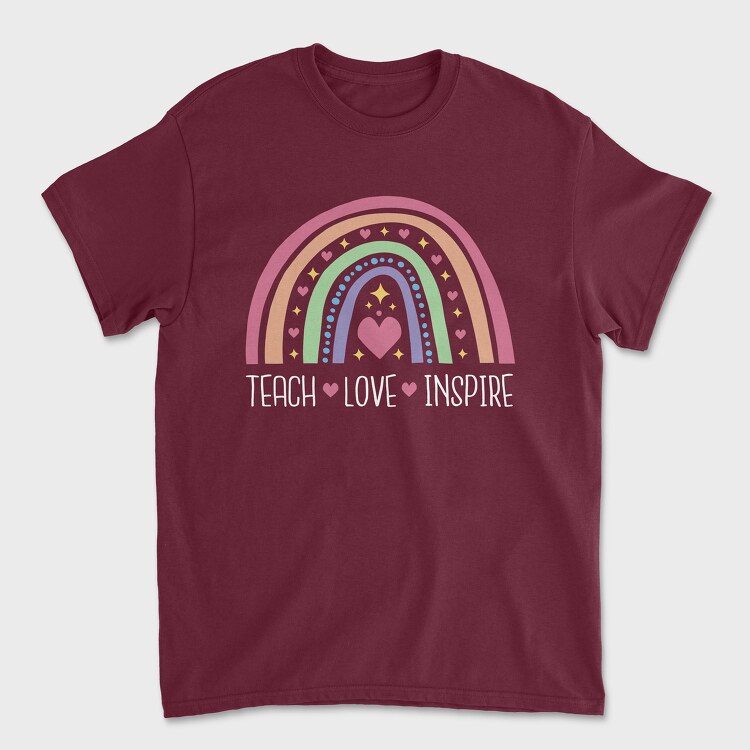 Teach Love Inspire Rainbow, Unisex Men's T-Shirt