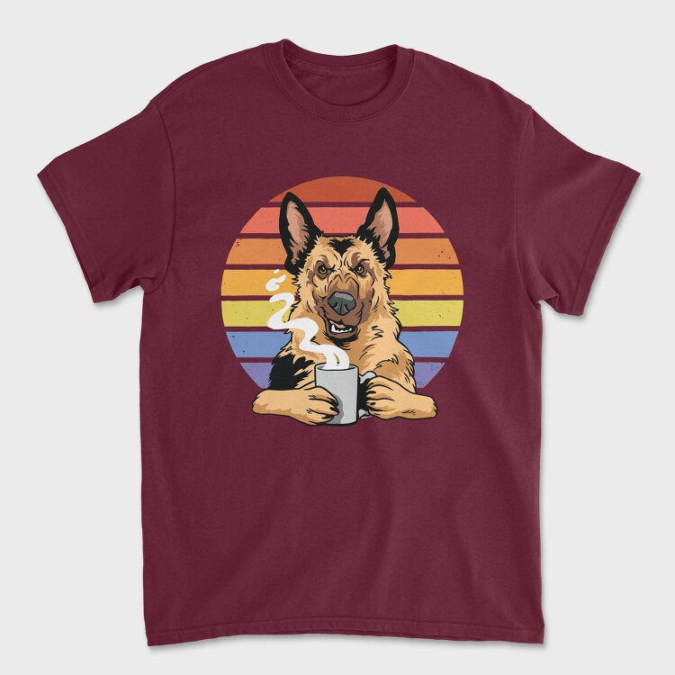 Angry German Shepherd Coffee, Unisex Men's T-Shirt