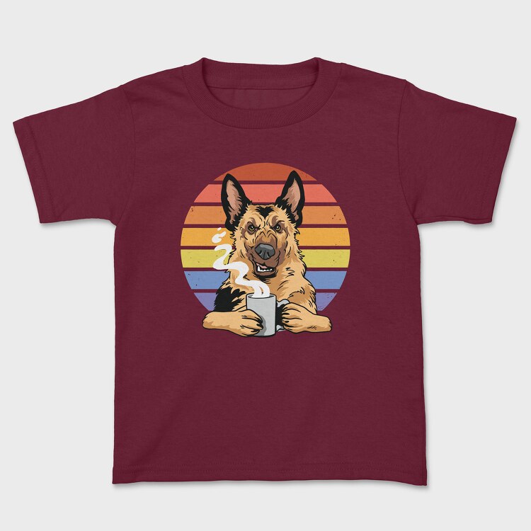 Angry German Shepherd Coffee, Kids' T-Shirt