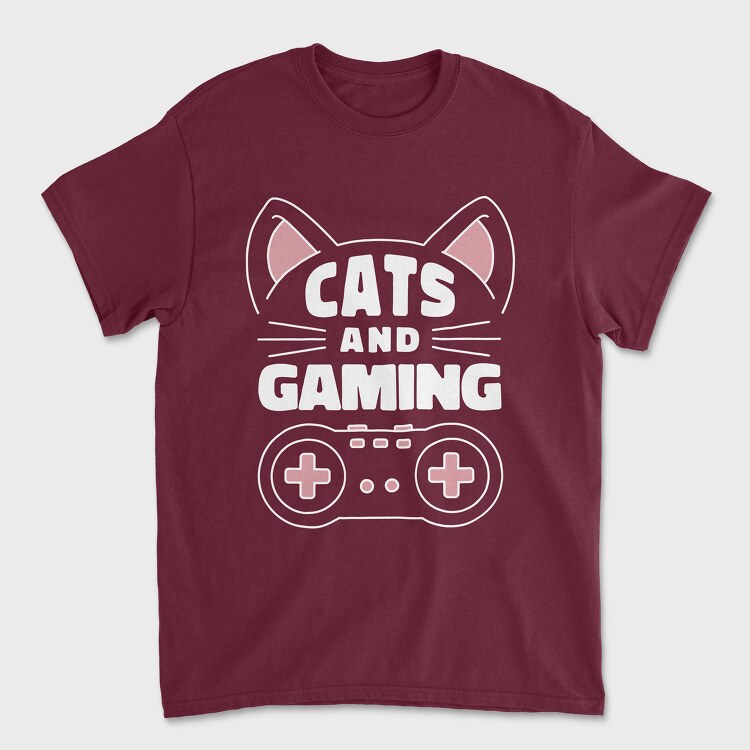 Cats and Gaming, Unisex Men's T-Shirt