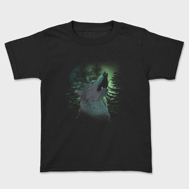 Howling Wolf Green, Kids' T-Shirt