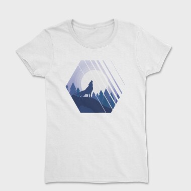 Howling Wolf Hexagon, Women's T-Shirt