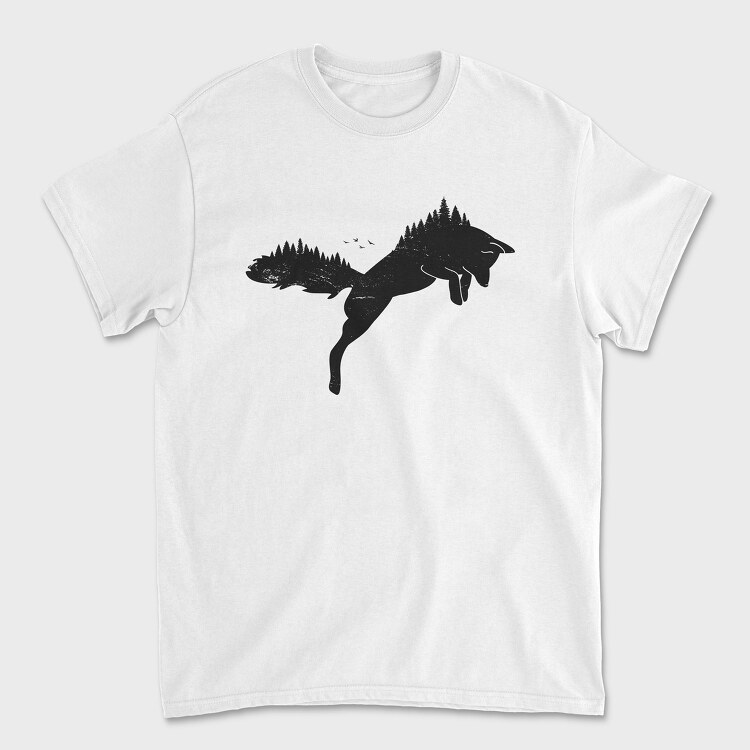 Hunting Fox Silhouette, Unisex Men's T-Shirt