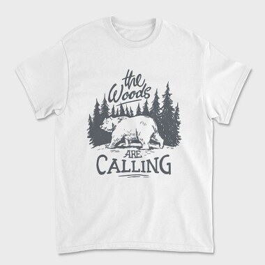 The Woods Are Calling Bear, Unisex Men's T-Shirt