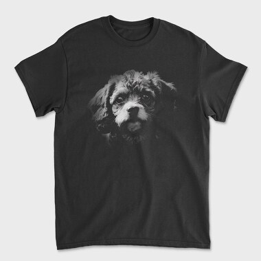 Cavapoo Dog Monochrome, Unisex Men's T-Shirt