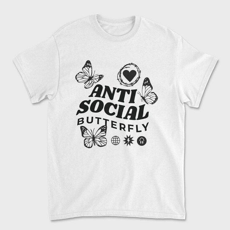 Anti Social Butterfly, Унисекс Мъжка Тениска