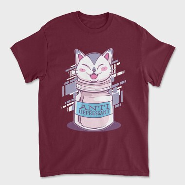 Antidepressant Cat, Unisex Men's T-Shirt