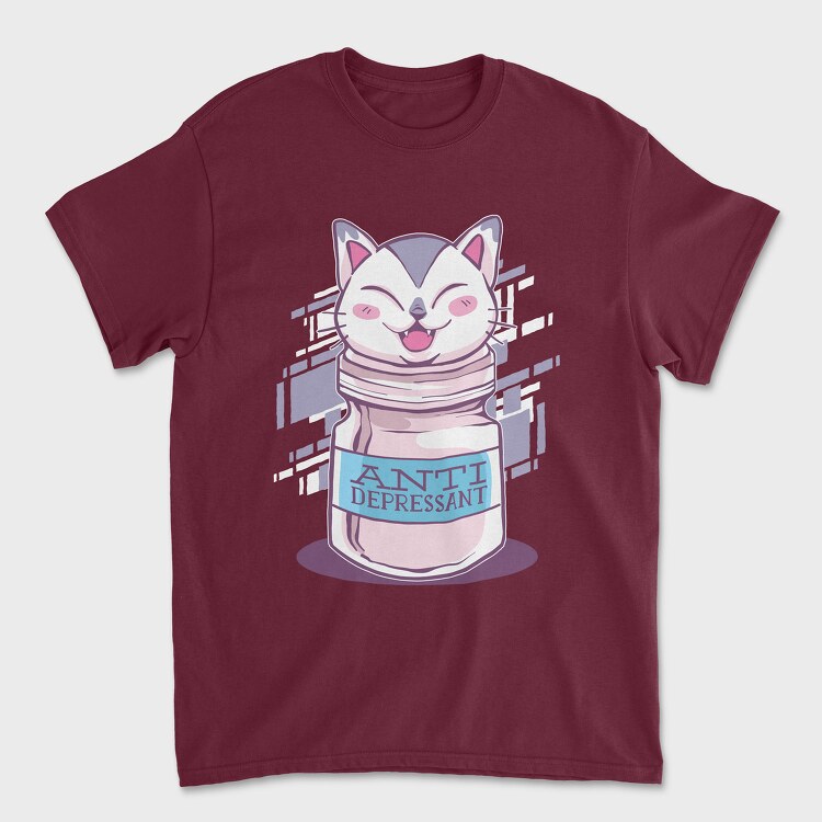Antidepressant Cat, Unisex Men's T-Shirt
